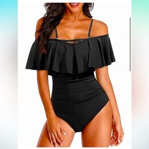 Holipick One Piece Bathing Suit.  Size medium (8/10). Black. New with tags